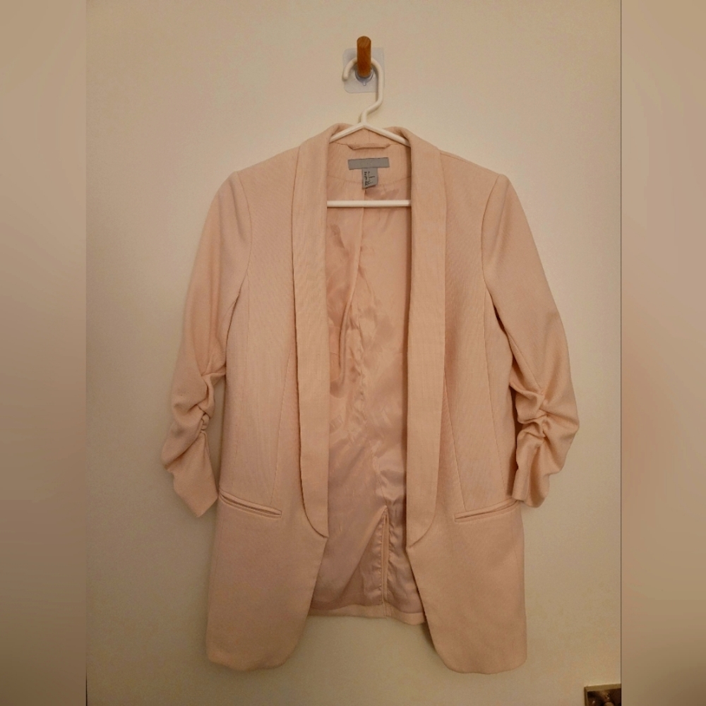 Blush pink 3 quarter sleeve Blazer